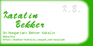 katalin bekker business card